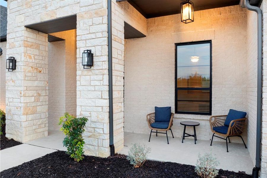 Exterior details and patio area of a home in The Arbors Midlothian, Midlothian (Image 4). Exterior details and patio area of a home in The Arbors Midlothian, Midlothian (Image 4).
