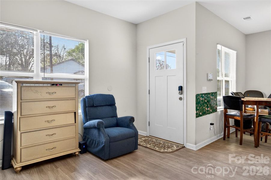 View of Living Room facing front door