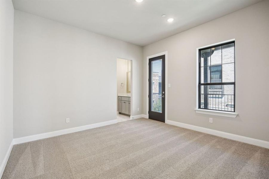 Bedroom with private balcony. Bedroom with private balcony.