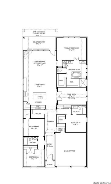 2D floor plan layout of this home in Esperanza, Boerne, TX (Image 2).