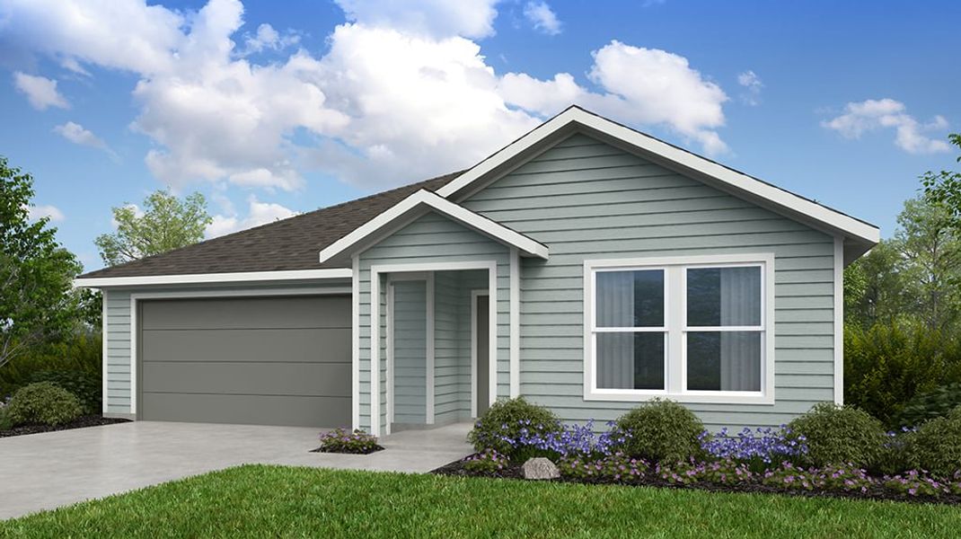 Representative exterior photo of a completed home built from the Meadowlark by Taylor Morrison in Turner's Crossing 50s, Austin, TX (Image 4). Representative exterior photo of a completed home built from the Meadowlark by Taylor Morrison in Turner's Crossing 50s, Austin, TX (Image 4).