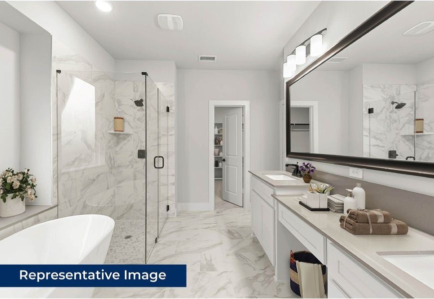 Representative furnished interior of a home built from the Edgestone F by First Texas Homes in Solterra, Mesquite (Image 10). Representative furnished interior of a home built from the Edgestone F by First Texas Homes in Solterra, Mesquite (Image 10).