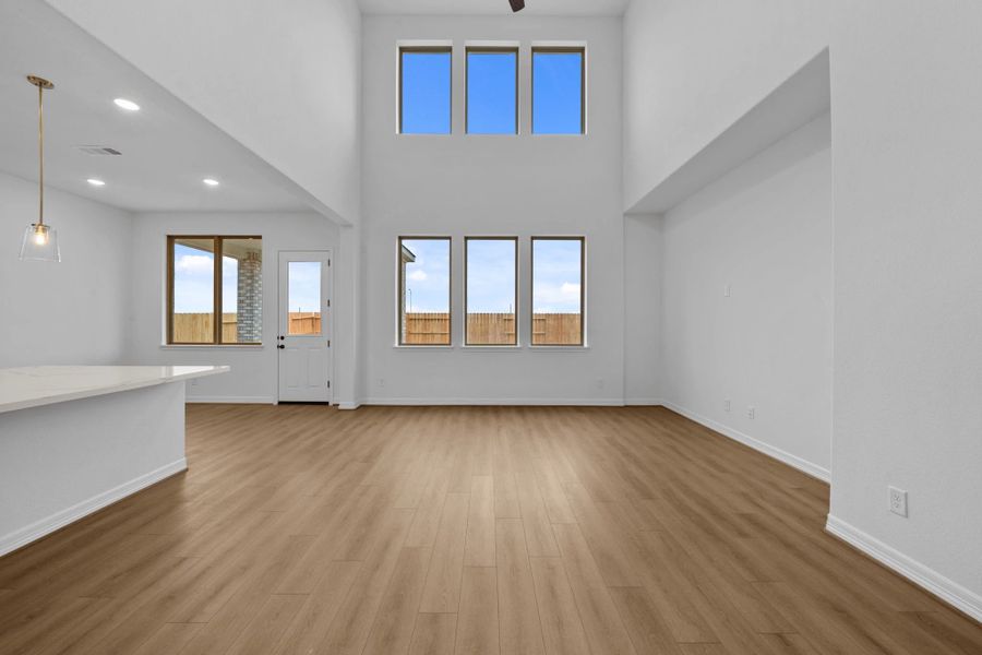 Gathering room. Sample product photo. Actual exterior and interior selections may vary by homesite. Photo may be virtually staged.