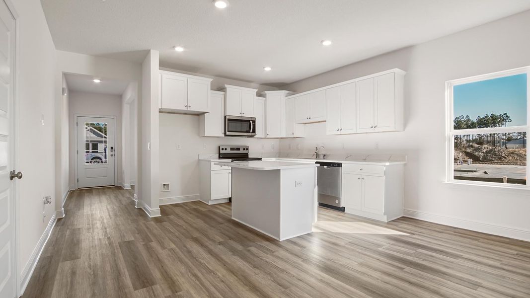 Furnished interior view inside a new home in Caballeros Estates At Hombre, Panama City Beach (Image 10). Furnished interior view inside a new home in Caballeros Estates At Hombre, Panama City Beach (Image 10).