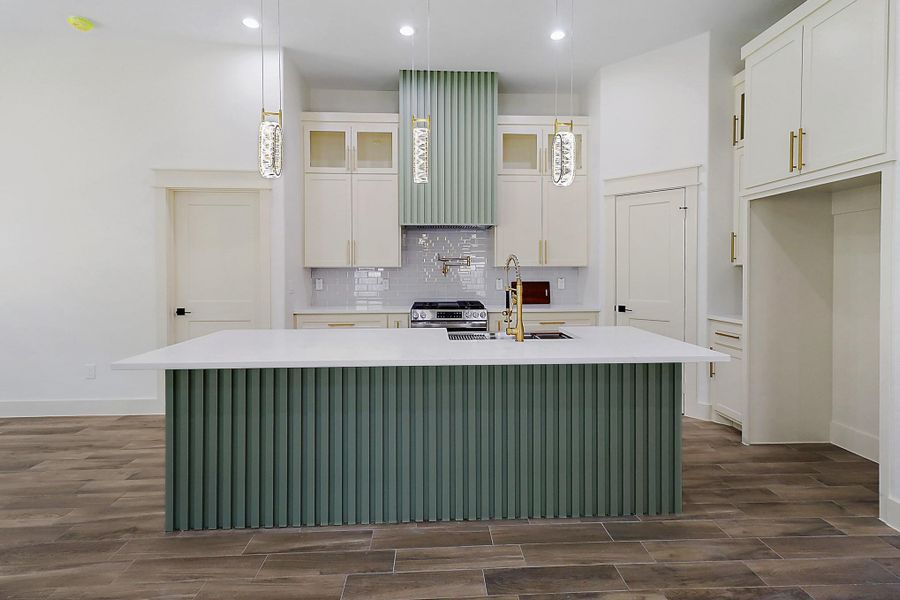 Open kitchen with custom upgrades