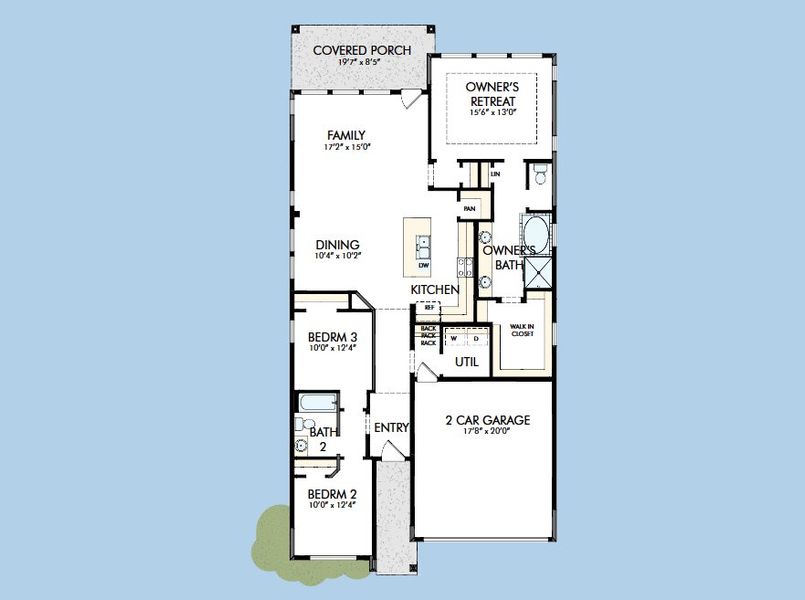 2D floor plan layout for the The Brownsville by David Weekley Homes in Walden Creek – Reserve Collection, Montgomery, TX (Image 5). 2D floor plan layout for the The Brownsville by David Weekley Homes in Walden Creek – Reserve Collection, Montgomery, TX (Image 5).