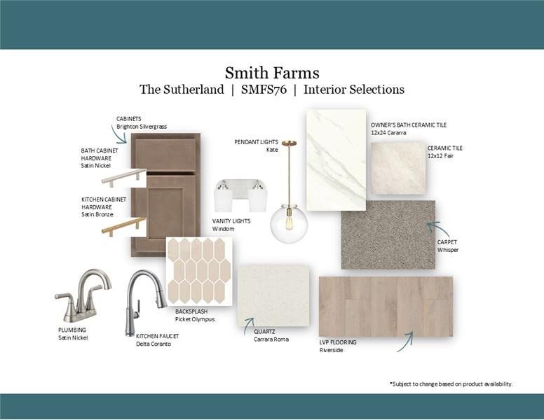 Sample of building materials used in homes in Smith Farms, Murfreesboro (Image 42).