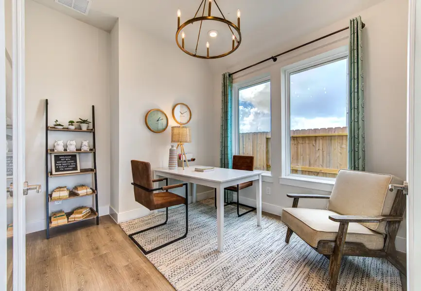 Representative furnished interior of a home built from the Cambridge by Beazer Homes in Gatherings® at Chambers Creek, Willis (Image 7). Representative furnished interior of a home built from the Cambridge by Beazer Homes in Gatherings® at Chambers Creek, Willis (Image 7).