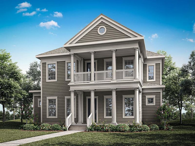 Front exterior of a new home in Celebration - Island Village, Celebration, FL, highlighting curb appeal (Image 1).