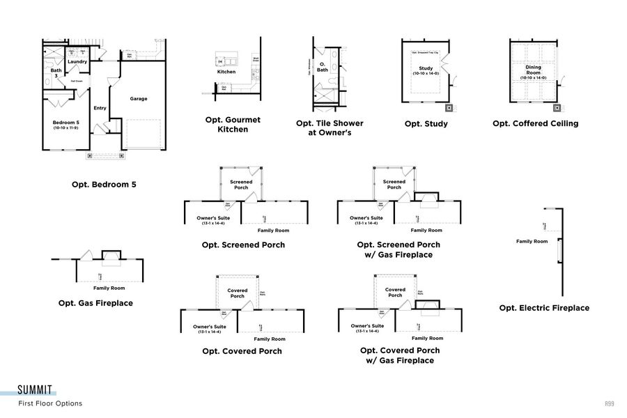2D floor plan layout for the Summit by DRB Homes in Indigo at the Preserve, Myrtle Beach, SC (Image 4).
