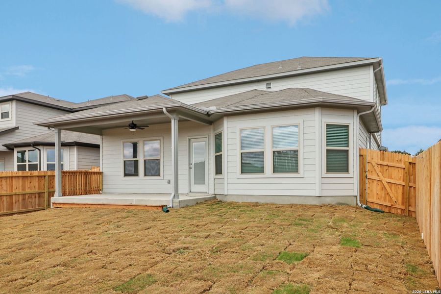 Exterior details and patio area of a home in Legendary Trails - Premier Series, Cibolo (Image 3).