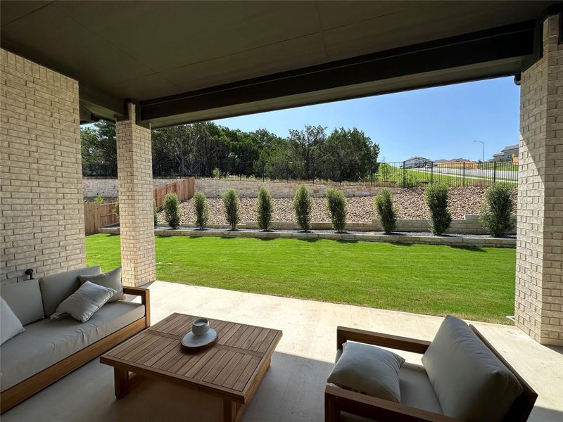 Oversized Texas Covered Patio and backyard of home