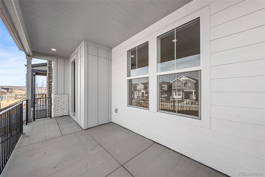 Exterior details and patio area of a home in Duet at Sterling Ranch, Littleton (Image 22).