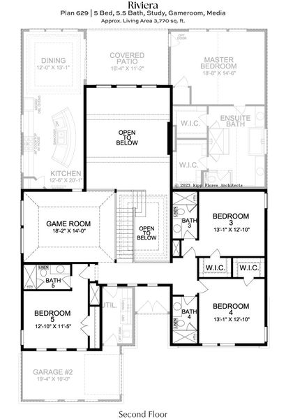 2D floor plan layout for the L629 by Lifestyle Homes in Heritage Series 64s, Frisco, TX (Image 4).