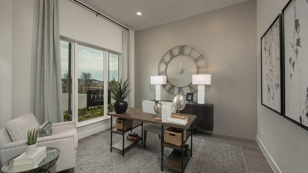 Representative furnished interior of a home built from the 2949M by Perry Homes in Lakes of Cane Island, Katy (Image 5).