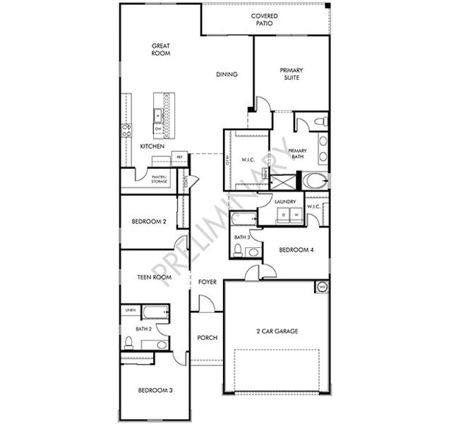 2D floor plan layout for the Lark by Meritage Homes in Allure Vista Reserve Series, Buckeye, AZ (Image 5).