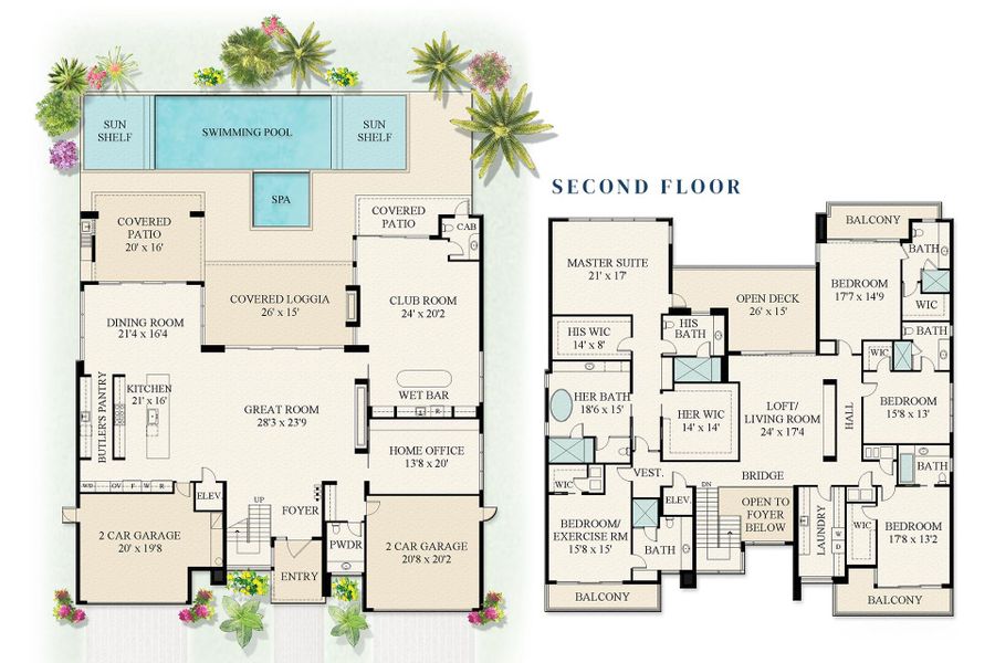 2D floor plan layout of this home in , Boca Raton, FL (Image 2).