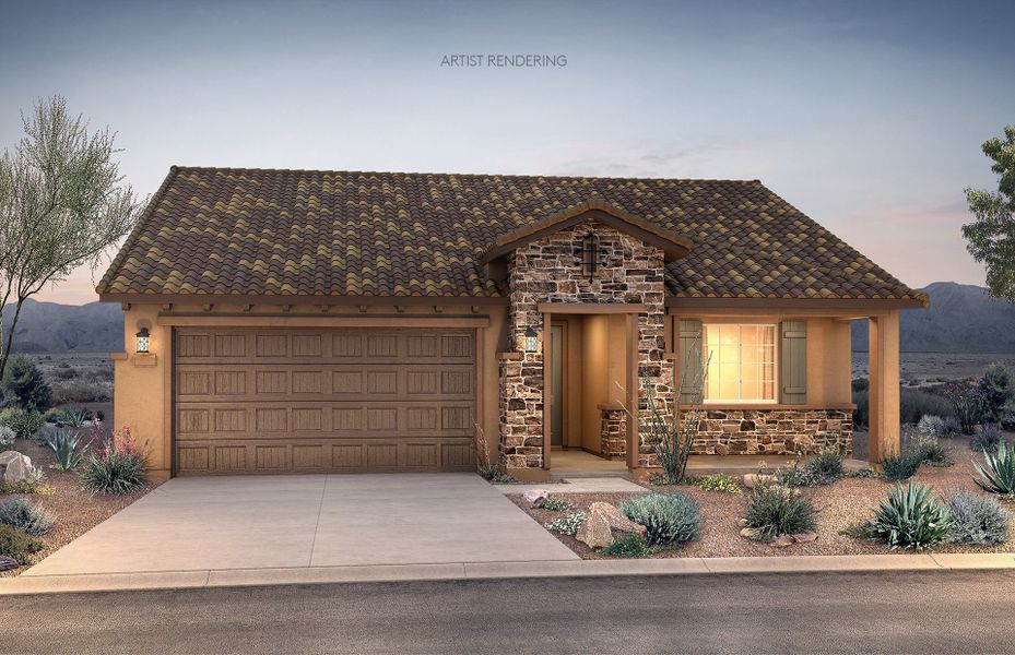Representative exterior photo of a completed home built from the Hideaway by Del Webb in Sun City Festival, Buckeye, AZ (Image 16).