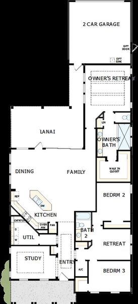 2D floor plan layout of this home in Seven Pines 50' Rear Entry, Jacksonville, FL (Image 2).