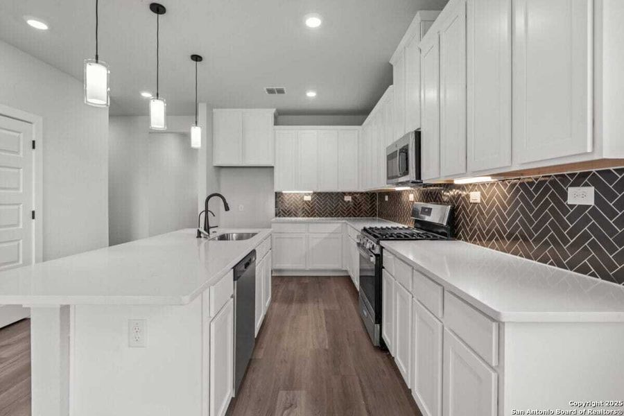 Furnished interior view inside a new home in August Fields, New Braunfels (Image 13).