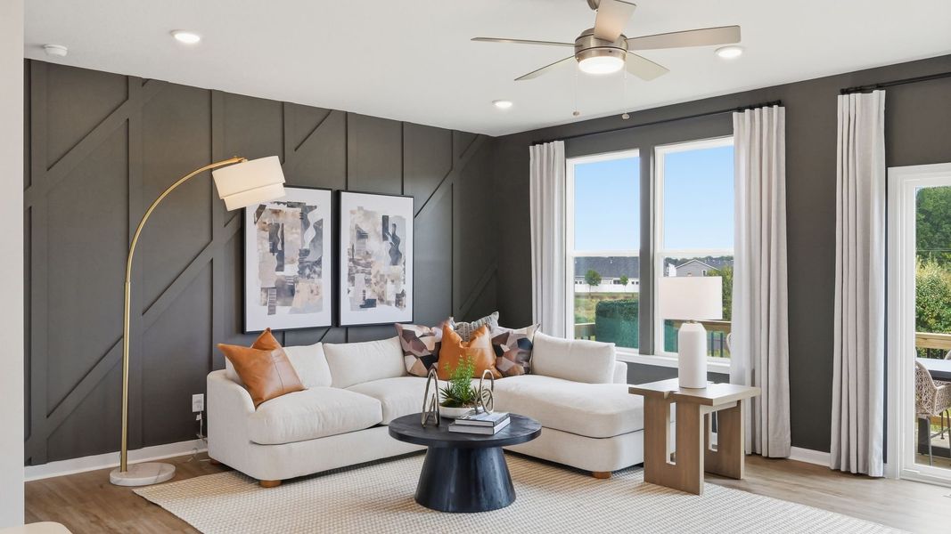 Furnished interior view inside a new home in Fallbrook Townhomes, Indian Trail (Image 4). Furnished interior view inside a new home in Fallbrook Townhomes, Indian Trail (Image 4).