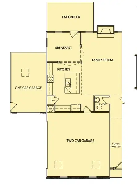 2D floor plan layout for the Benjamin II by Kerley Family Homes in Springside Reserve, Powder Springs, GA (Image 8).