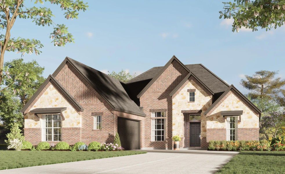 Elevation C with Stone | Concept 2370 at Villages of Walnut Grove in Midlothian, TX by Landsea Homes