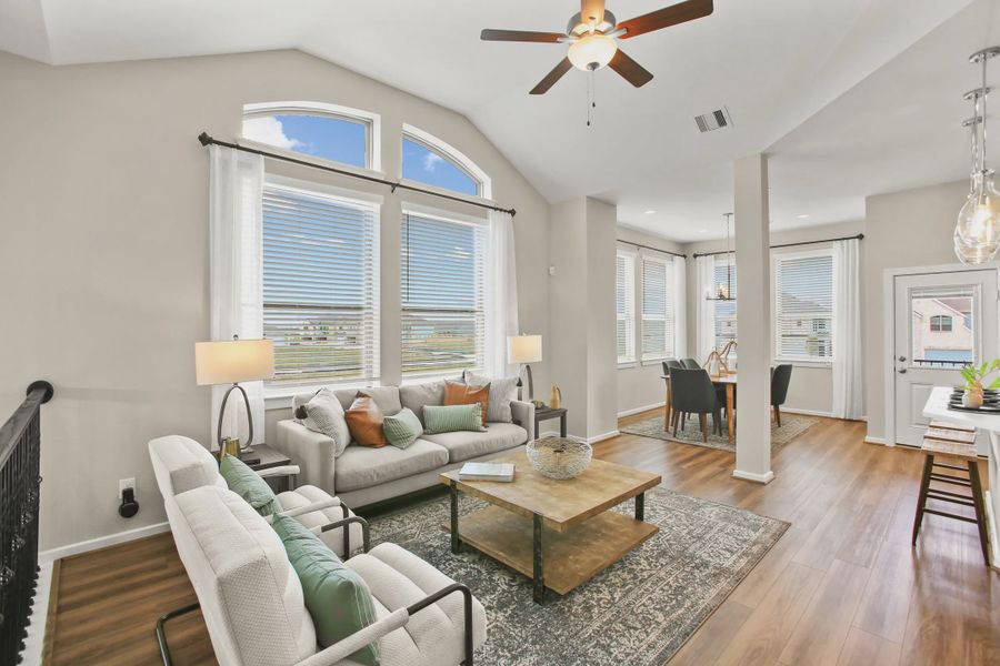 Representative furnished interior of a home built from the Summerhouse 2 by Chesmar Homes in Meridiana Townhomes, Iowa Colony (Image 8).