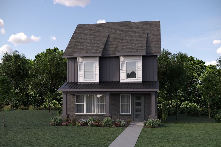 Representative exterior photo of a completed home built from the Willow by Baker Residential in Atwater Station - Village Collection, Fuquay Varina, NC (Image 24). Representative exterior photo of a completed home built from the Willow by Baker Residential in Atwater Station - Village Collection, Fuquay Varina, NC (Image 24).