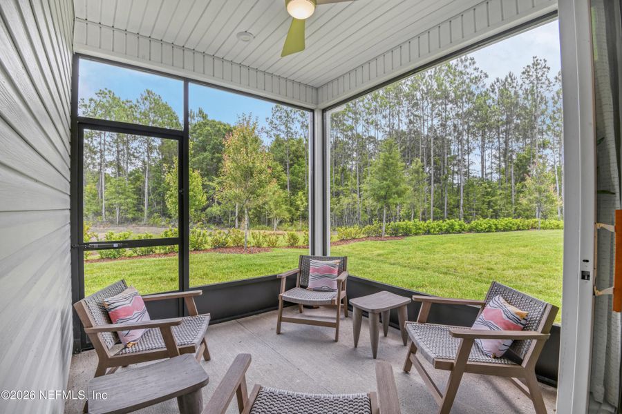 Exterior details and patio area of a home in Seasons at Marietta Cove, Jacksonville (Image 16). Exterior details and patio area of a home in Seasons at Marietta Cove, Jacksonville (Image 16).