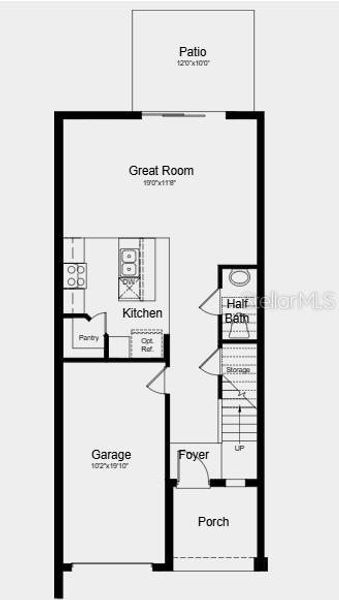 2D floor plan layout of this home in The Towns at Skye Ranch, Sarasota, FL (Image 4).