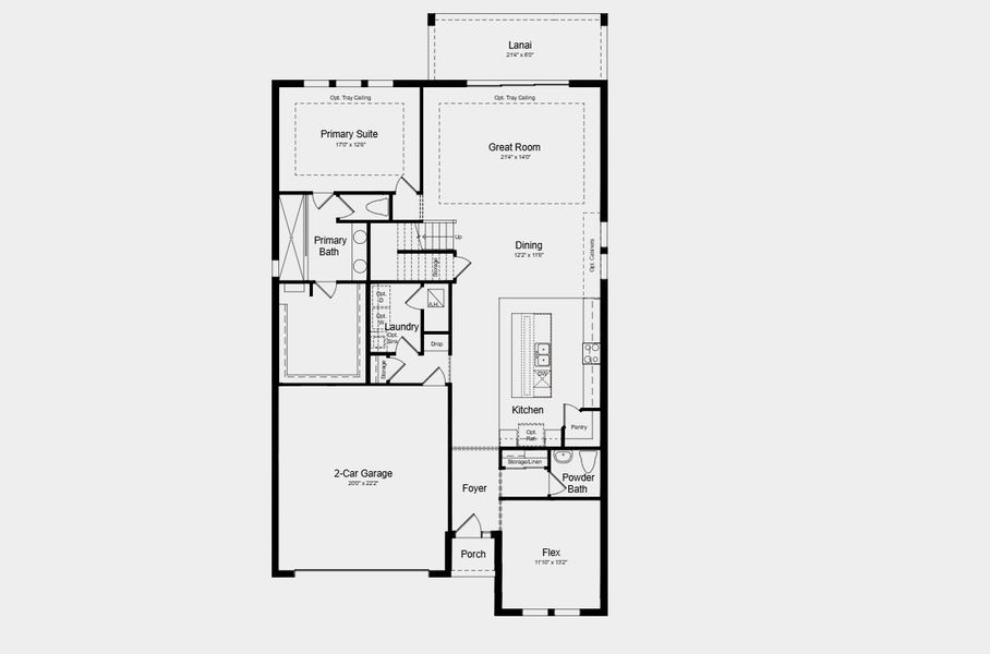 2D floor plan layout for the Montauk by Taylor Morrison in Hillcrest, San Antonio, FL (Image 5).