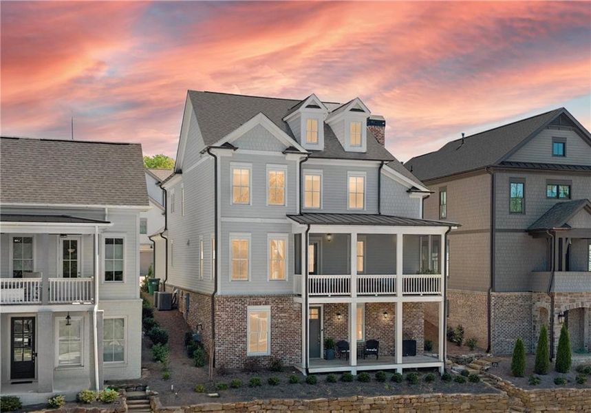 Front exterior of a new home in Crossroads, Milton, GA, highlighting curb appeal (Image 2).