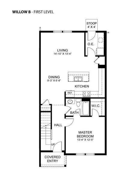2D floor plan layout for the Willow by Hartford Homes in Prairie Song, Windsor, CO (Image 5). 2D floor plan layout for the Willow by Hartford Homes in Prairie Song, Windsor, CO (Image 5).
