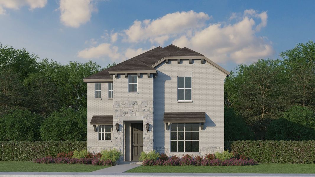 Plan 1462 Elevation B w/ Stone