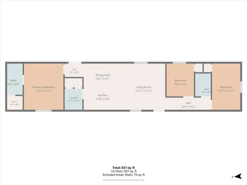 Floor plan is approx. builder shows over 900 Sqft.