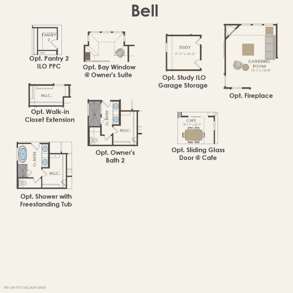 2D floor plan layout for the Bell by Pulte Homes in Ribbonwood, Aubrey, TX (Image 5).