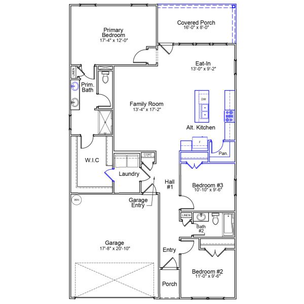 2D floor plan layout of this home in Hainer Place, Conway, SC (Image 3). 2D floor plan layout of this home in Hainer Place, Conway, SC (Image 3).