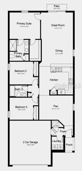 2D floor plan layout of this home in Coasterra Community Group Page, Palmetto, FL (Image 3).