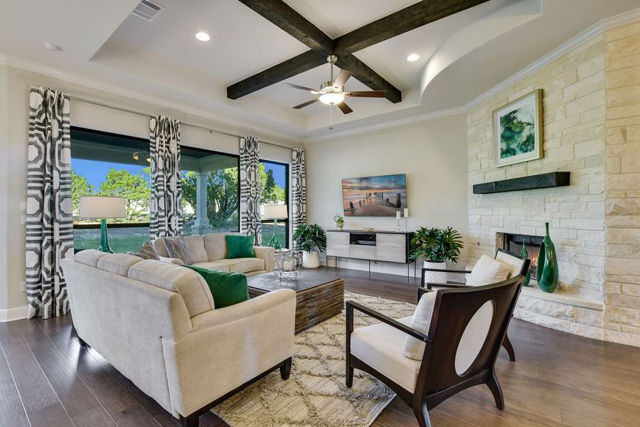 Representative furnished interior of a home built from the Madera II by Giddens Homes in Scofield Farms Estates, Georgetown (Image 6).