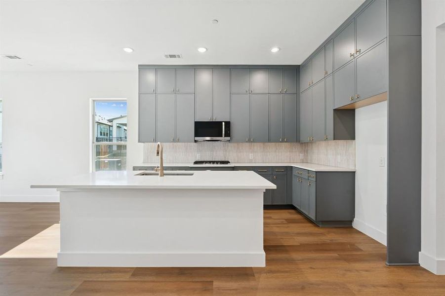 Gorgeous kitchen with large island.