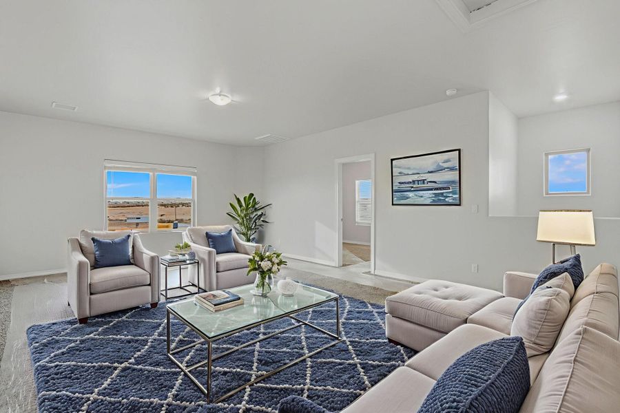 Furnished interior view inside a new home in Emerald Estates, Horizon City (Image 5). Furnished interior view inside a new home in Emerald Estates, Horizon City (Image 5).