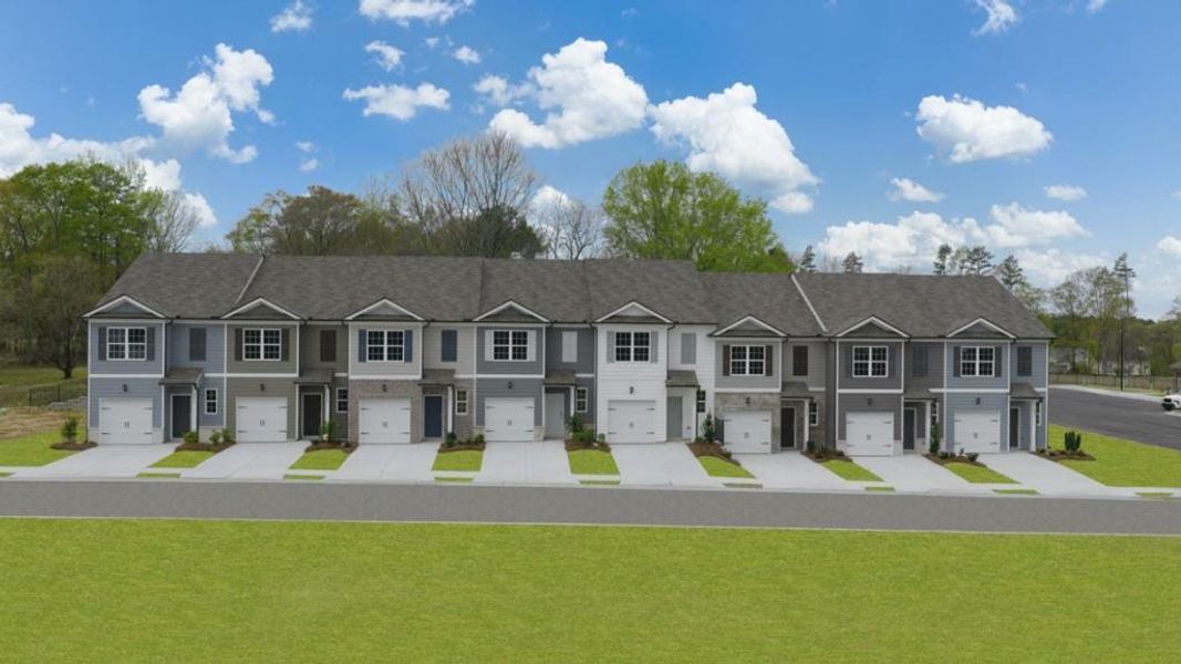 Front exterior of a new home in Roseleigh Park, Douglasville, GA, highlighting curb appeal (Image 21).