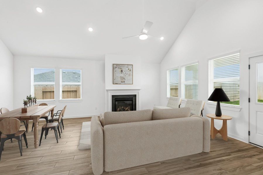 Cozy fireplace in the great room (*Photo not of actual home and used for illustration purposes only.)