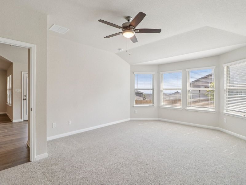 Primary suite in the Callaghan floorplan at a Meritage Homes community.