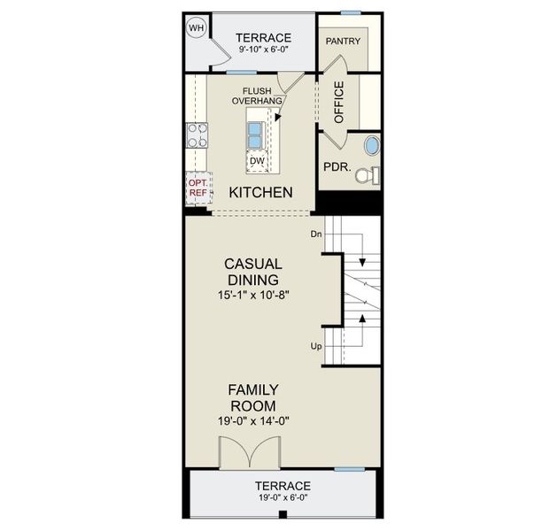 2D floor plan layout of this home in Forestville Towns, Wake Forest, NC (Image 5).
