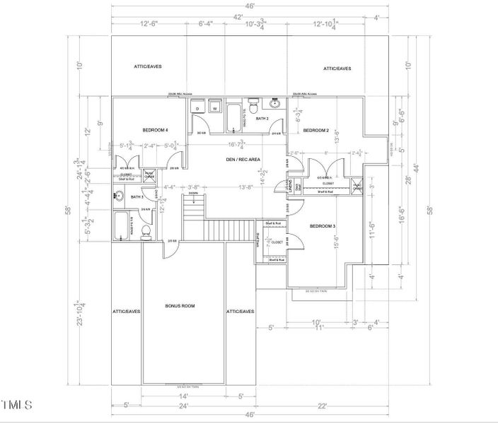 The Parker- 718 Coley 2nd Floor Plan