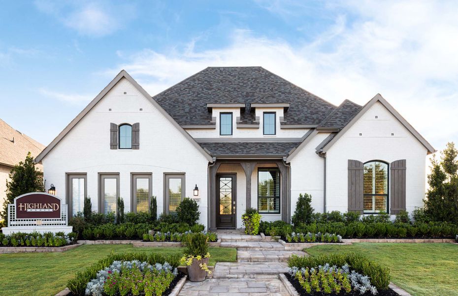 Front exterior of a new home in Devonshire, Forney, TX, highlighting curb appeal (Image 1). Front exterior of a new home in Devonshire, Forney, TX, highlighting curb appeal (Image 1).