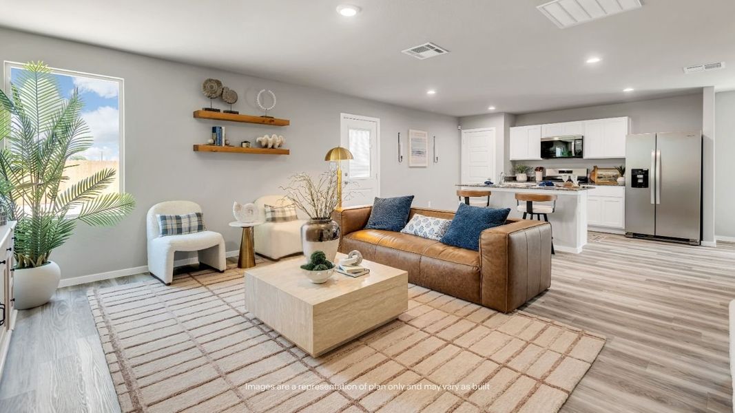 Representative furnished interior of a home built from the Fallow by D.R. Horton in Deer Meadows, Odessa (Image 6).
