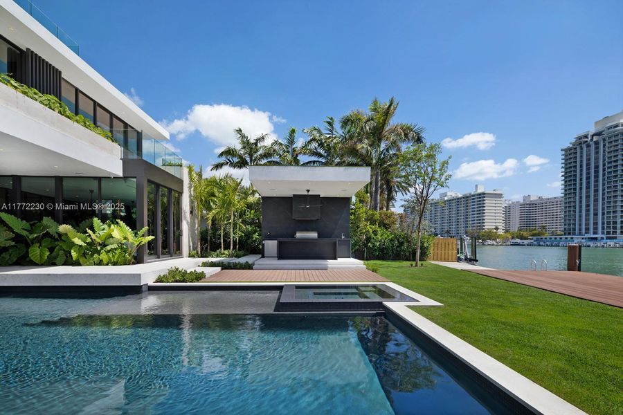 Front exterior of a new home in , Miami Beach, FL, highlighting curb appeal (Image 19). Front exterior of a new home in , Miami Beach, FL, highlighting curb appeal (Image 19).
